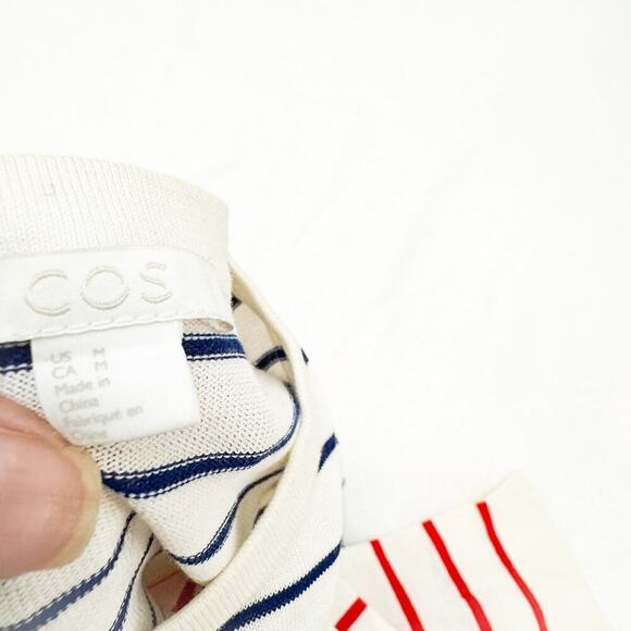 COS Striped Red White and Blue Top SZM Mint - Picture 2 of 3